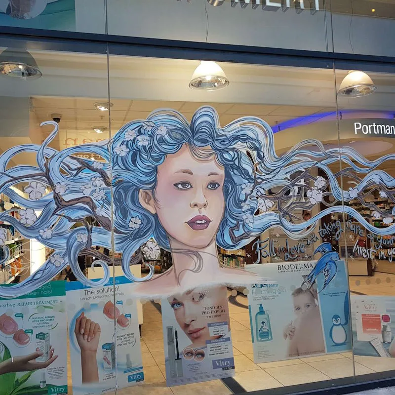 Hand Pained Window Art - Autumn window art